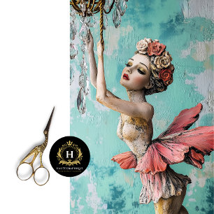 Whimsical Gothic Gargoyle Fairy Decoupage  Tissue Paper