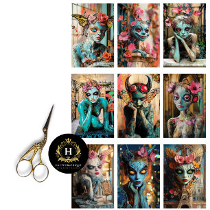 Whimsical Gothic Paris Gargoyle Decoupage  Tissue Paper