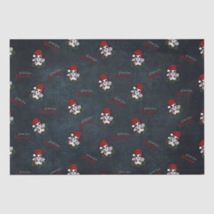 Whimsical Gothic Santa Skull Christmas Tissue Paper