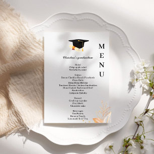 Whimsical Graduation party dinner menu 