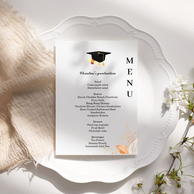Whimsical Graduation party dinner menu  (Creator Uploaded)