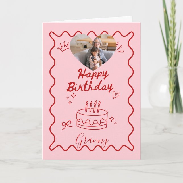 Whimsical grandma birthday  card (Front)