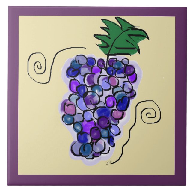 Whimsical Grapes Tile (Front)