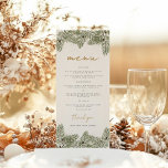 Whimsical Green and Gold Pine Cone Weddings Menu<br><div class="desc">Step into a world of enchantment with our Whimsical Green and Gold Pine Cone Wedding Invites, Signage, and Decor collection. Embrace the rustic charm of nature with these delightful designs featuring vibrant greenery and shimmering gold accents, inspired by the beauty of pine cones. Let your love bloom like the forest...</div>