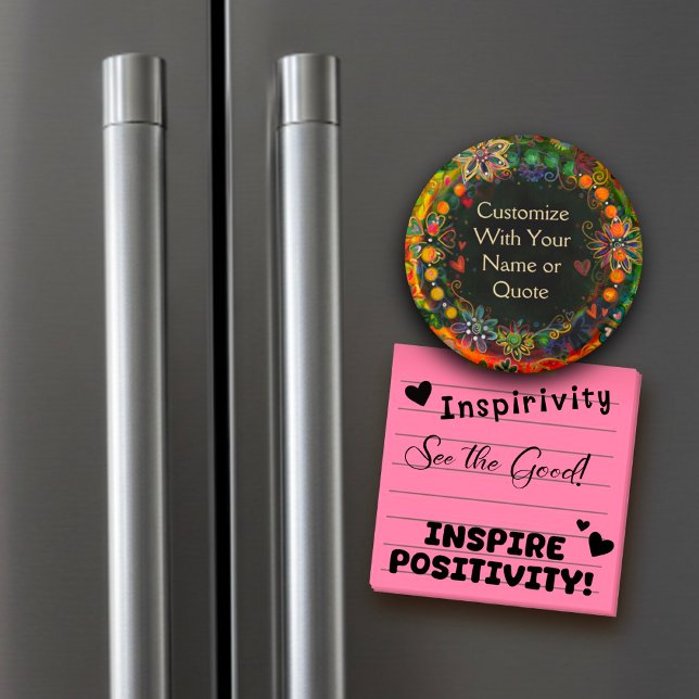 Whimsical Green Floral Fun Customise your Own Magnet (Creator Uploaded)