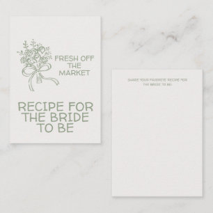 Whimsical Green Fresh Off The Market Bridal Shower Enclosure Card