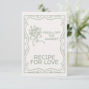 Whimsical Green Fresh Off The Market Bridal Shower Enclosure Card