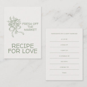 Whimsical Green Fresh Off The Market Bridal Shower Enclosure Card