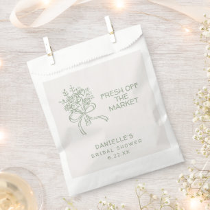 Whimsical Green Fresh Off The Market Bridal Shower Favour Bags