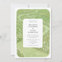 Whimsical Green Grass Wedding Invitation