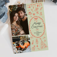 Whimsical Green Red Hand Drawn Icons 2 Photo