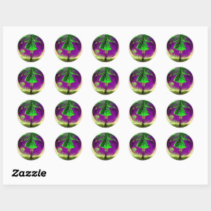 Whimsical Green Witch Stickers