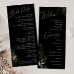 Whimsical Greenery and Gold | Black Wedding Programme<br><div class="desc">Step into a world of enchantment with our whimsical greenery and gold | black wedding program, perfect for your botanical spring boho wedding ceremony. Adorned with sage green eucalyptus and gold accents, this wedding program exudes elegance and modern whimsy. Imagine strolling through a magical summer garden, surrounded by the soothing...</div>