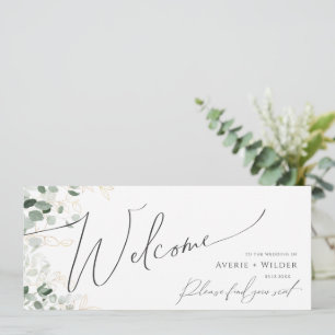 Whimsical Greenery and Gold Seating Chart Header