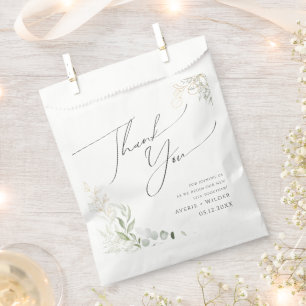 Whimsical Greenery and Gold Thank You Favour Bags