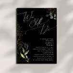 Whimsical Greenery Black We Still Do Vow Renewal Invitation<br><div class="desc">Step into a world of enchantment with our whimsical greenery black we still do vow renewal invitation, perfect for your botanical spring boho vow renewal. Adorned with sage green eucalyptus and gold accents, this invitation exudes elegance and modern whimsy. Imagine strolling through a magical summer garden, surrounded by the soothing...</div>