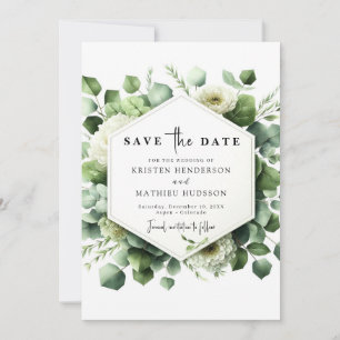 Whimsical Greenery Eucalyptus Digital Wedding Save The Date