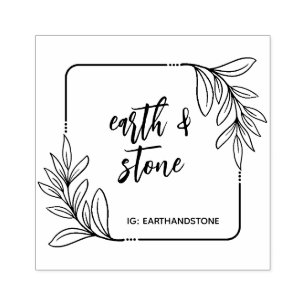 Whimsical Greenery Handmade Rubber Stamp