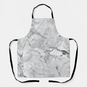 Whimsical Grey 'Regal Stone Vein' Marble Texture A Apron