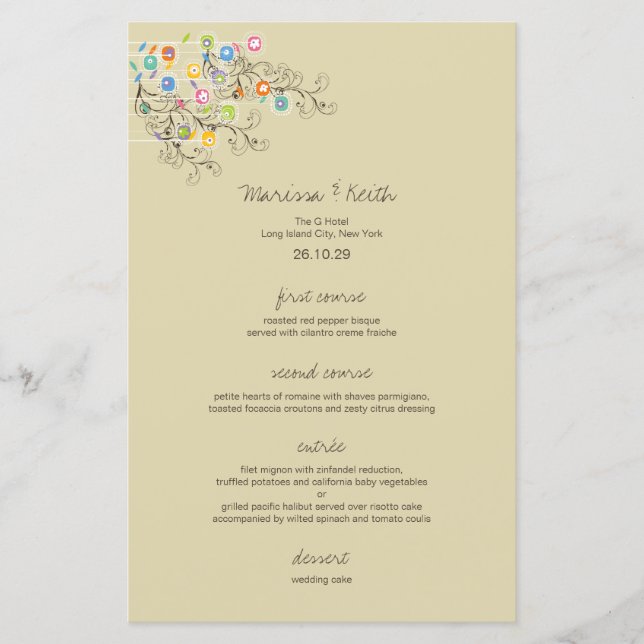 Whimsical Groovy Flower Garden Chic Wedding Party (Front)
