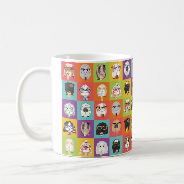 Whimsical Guinea Pig Coffee Mug (Left)