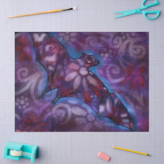 Whimsical Halloween Bat Abstract Decoupage Tissue Paper