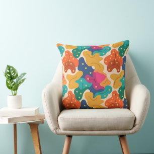 Whimsical Halloween Fall Leaves Seamless Pattern Cushion