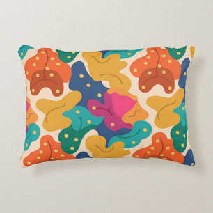 Whimsical Halloween Fall Leaves Seamless Pattern  Decorative Cushion