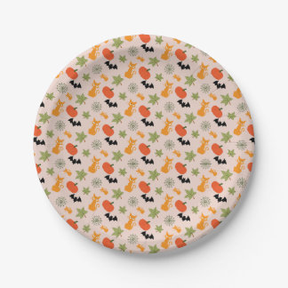 Whimsical Halloween Illustration Paper Plate