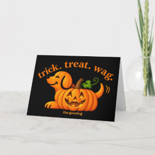Whimsical Halloween Jack-O-Lantern Dog Lover Card