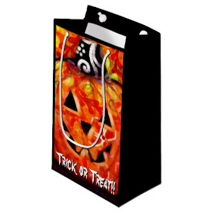 Whimsical Halloween Jack-O-Lantern Personalised Small Gift Bag
