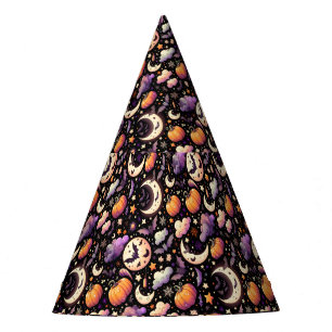 Whimsical Halloween Night Sky Pattern Party Hat