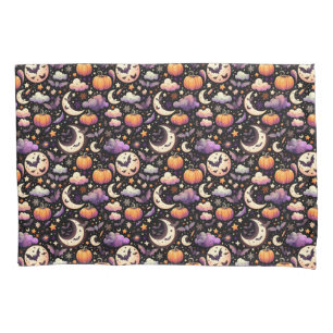 Whimsical Halloween Night Sky Pattern Pillowcase