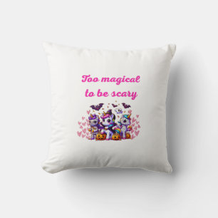 Whimsical Halloween Ponies Illustration – "Too Mag Cushion