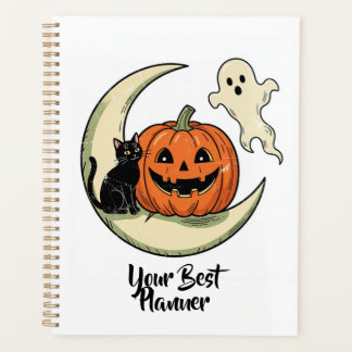 Whimsical Halloween Pumpkin & Moon Planner