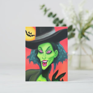 Whimsical Halloween Witch Card
