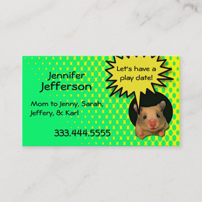 Whimsical Hamster Custom Mummy Card (Front)