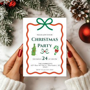 Whimsical Hand Draw frame Holiday Christmas Dinner Invitation