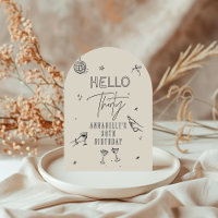 whimsical hand drawn 30th birthday drinks party