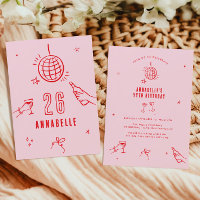 whimsical hand drawn arch birthday drinks party