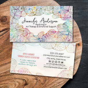 Whimsical Hand-Drawn Art Therapist  Business Card
