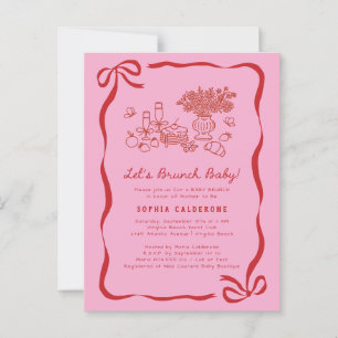 Whimsical Hand Drawn Baby Shower Brunch Postcard