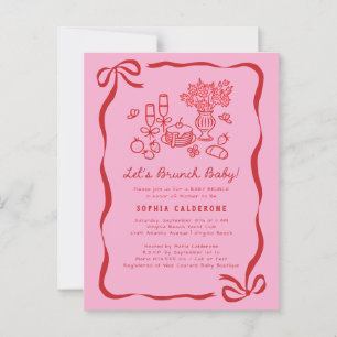 Whimsical Hand Drawn Baby Shower Brunch Postcard