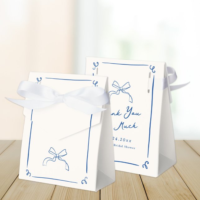 Whimsical Hand Drawn Blue Bridal Shower Favour Box (Creator Uploaded)