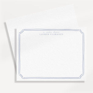 Whimsical Hand Drawn Blue Frame Note Card