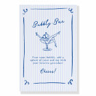 Whimsical Hand Drawn Blue Last Toast Bubbly Bar