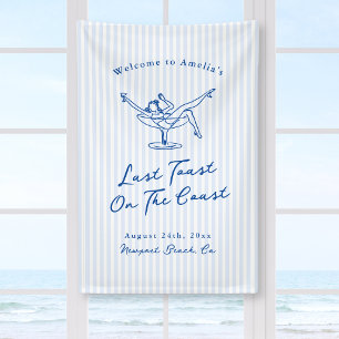 Whimsical Hand Drawn Blue Last Toast on the Coast Banner