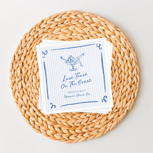 Whimsical Hand Drawn Blue Last Toast on the Coast Napkin