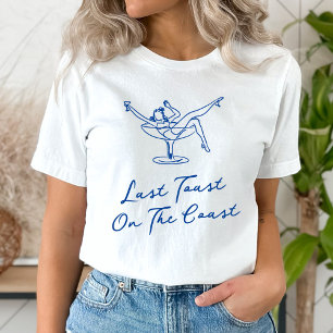 Whimsical Hand Drawn Blue Last Toast on the Coast T-Shirt