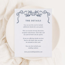 Whimsical Hand Drawn Blue | Wedding Guest Details